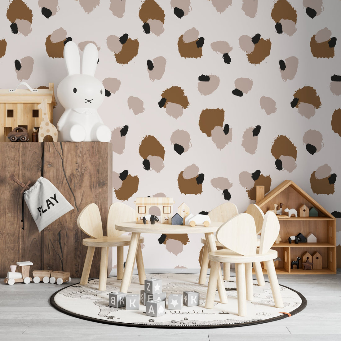 Harry Leopard Print Wallpaper | Sample - Munks and Me Wallpaper