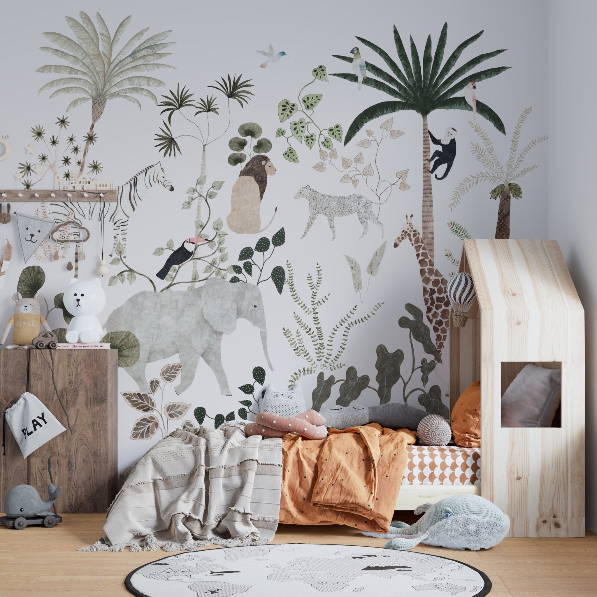 Jungle Dreams Wallpaper Mural | Sample - Munks and Me Wallpaper