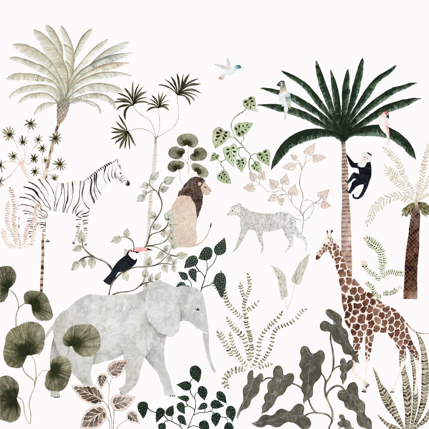 Jungle Dreams Wallpaper Mural | Sample - Munks and Me Wallpaper