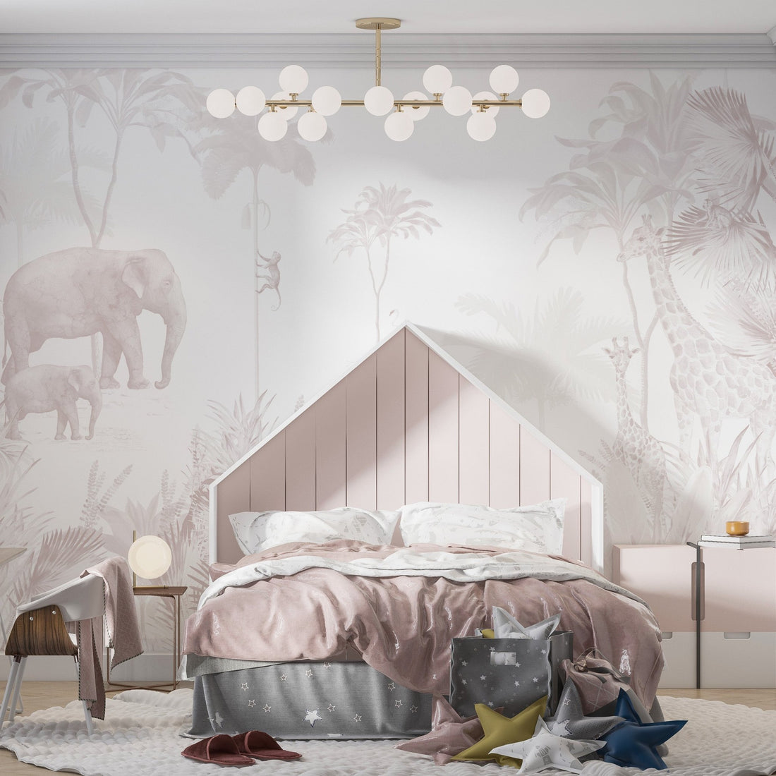 Jungle Wallpaper Mural | Rose - Munks and Me Wallpaper