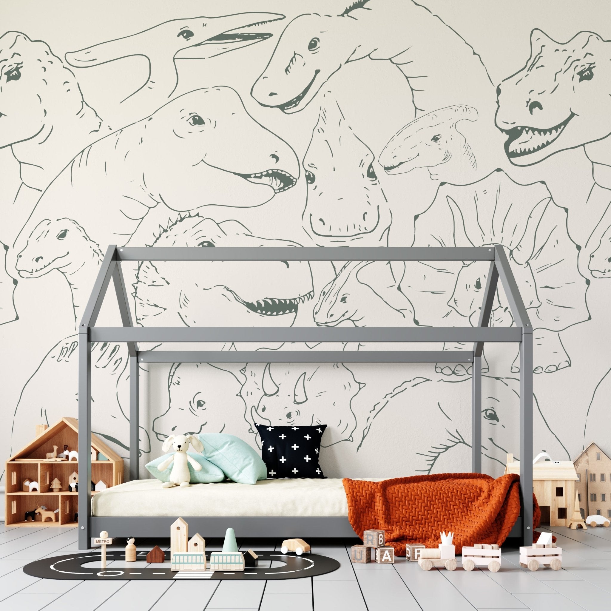 Jurassic Dinosaur Mural Wallpaper  | Sample - Munks and Me Wallpaper