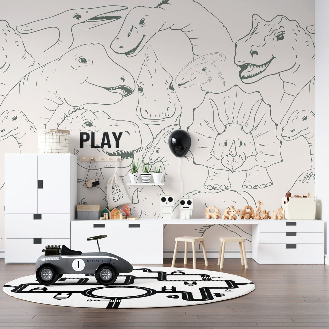 Jurassic Dinosaur Wallpaper Mural - Munks and Me Wallpaper