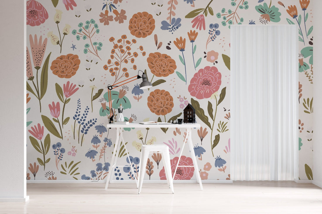 Lila Floral Wallpaper Mural - Munks and Me Wallpaper