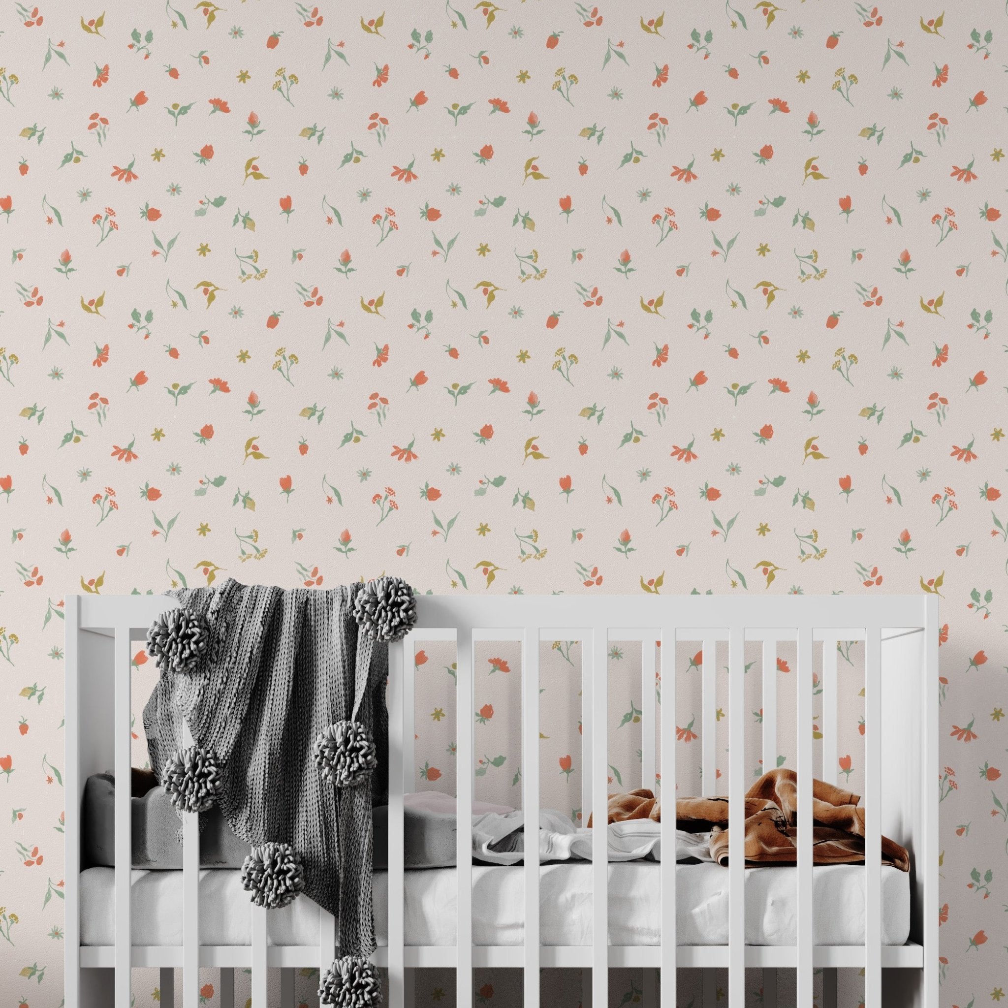 Lucys Spring Buds Wallpaper Repeat Pattern - Munks and Me Wallpaper