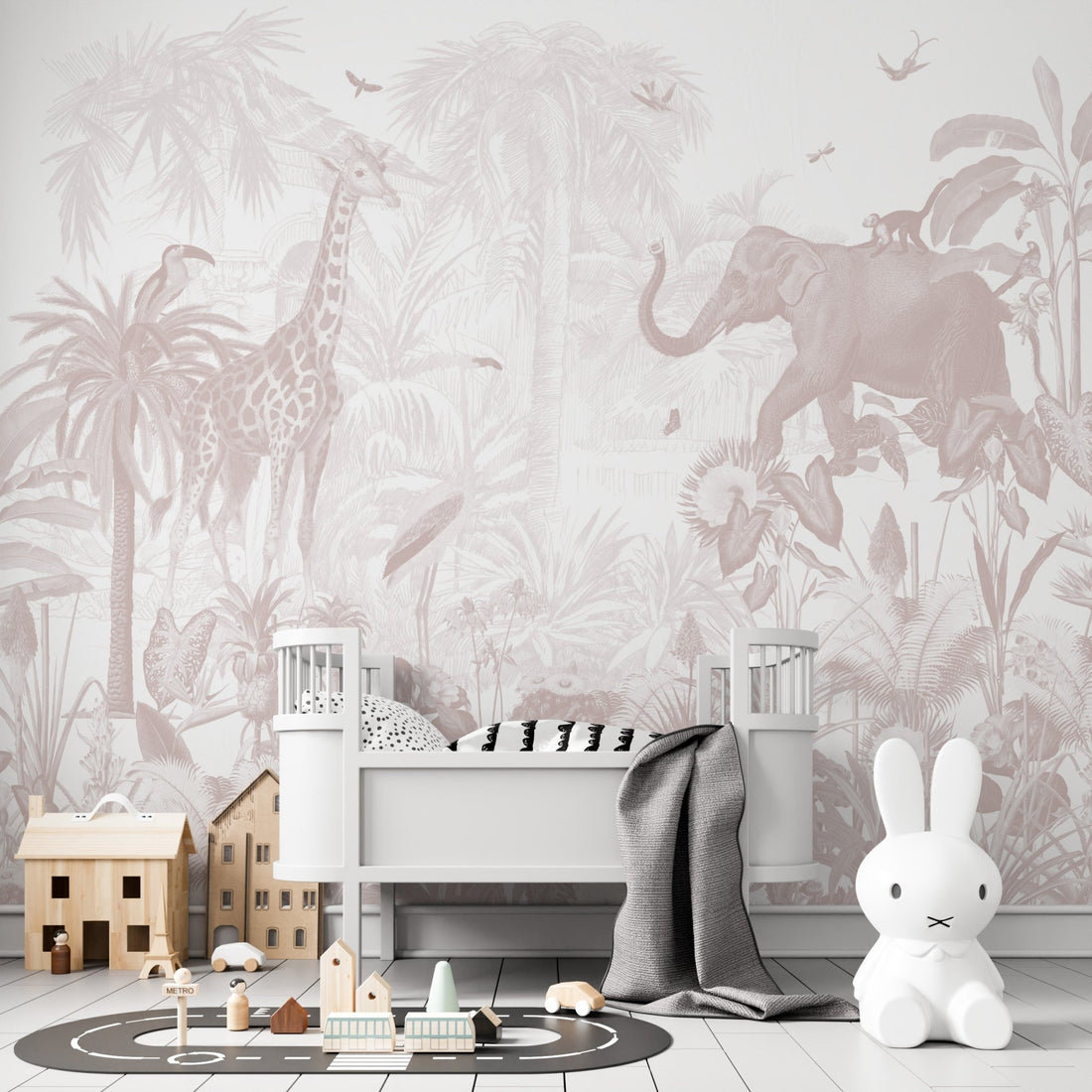 Magic Jungle Wallpaper Mural | Rose - Munks and Me Wallpaper