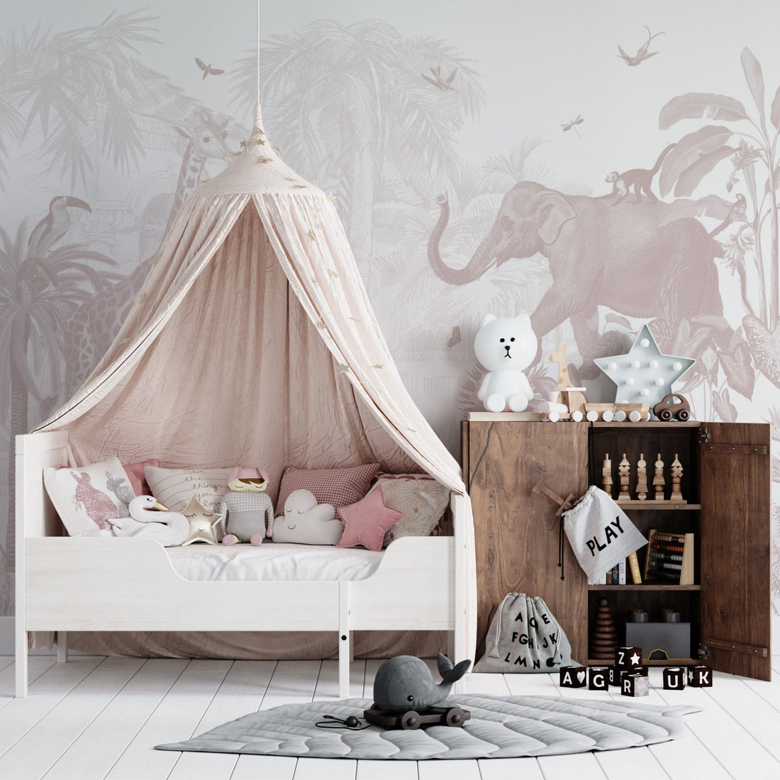 Magic Jungle Wallpaper Mural | Rose - Munks and Me Wallpaper