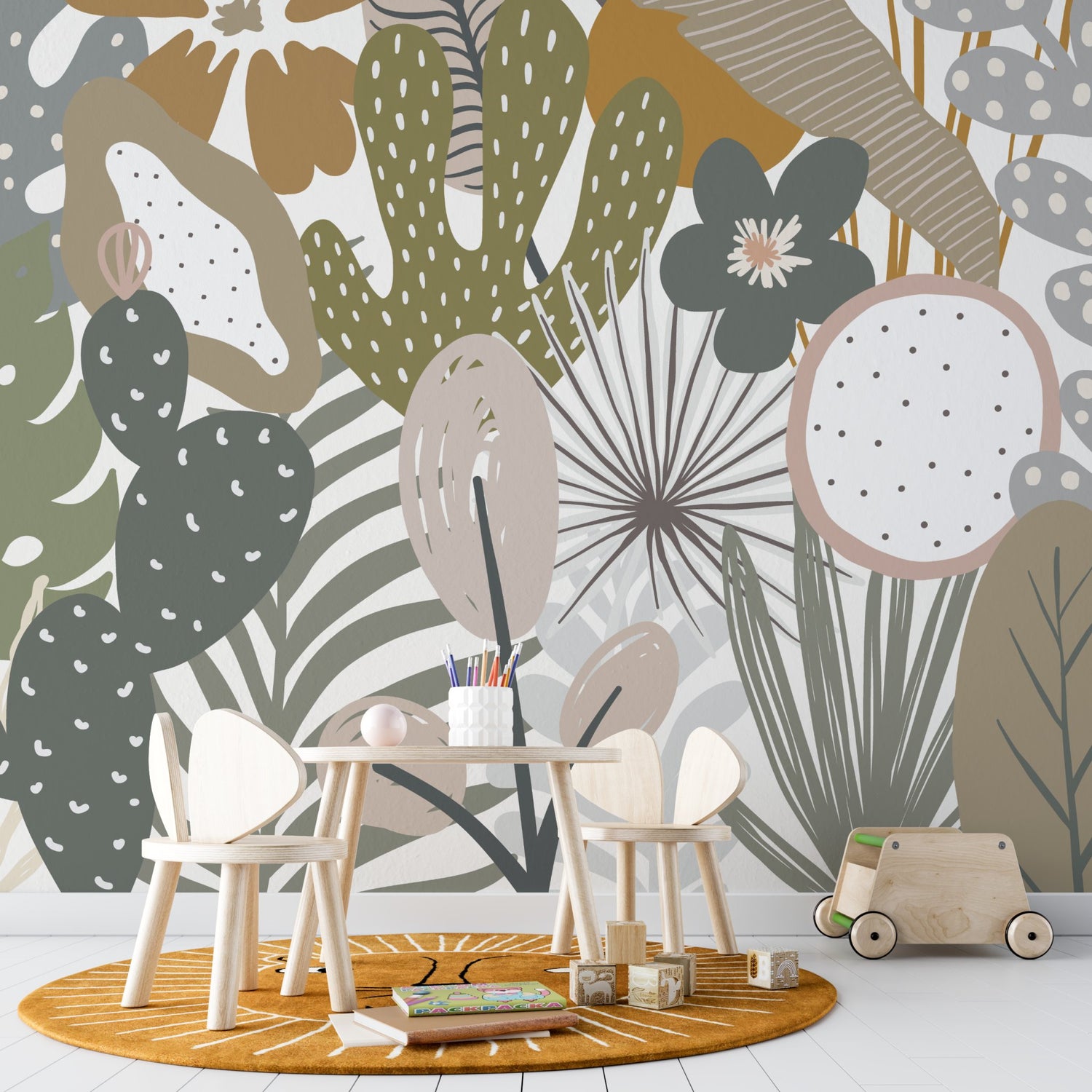 Margot Garden Wallpaper Mural - Munks and Me Wallpaper