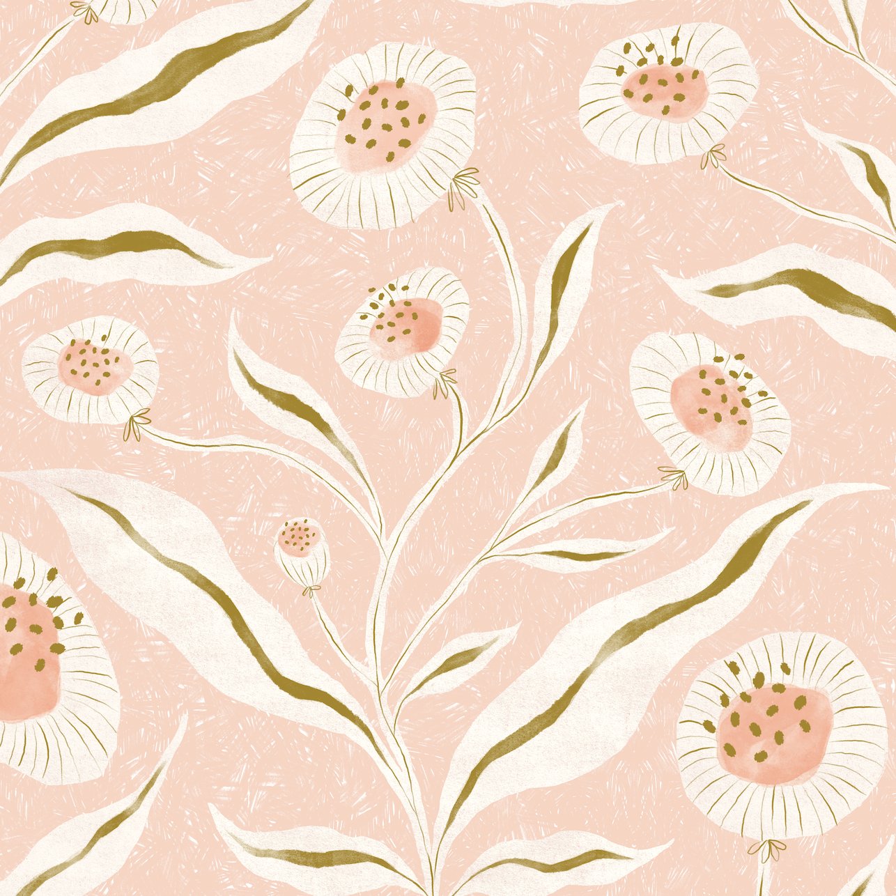 Matlidas Sunflower Wallpaper Repeat Pattern Pink - Munks and Me Wallpaper