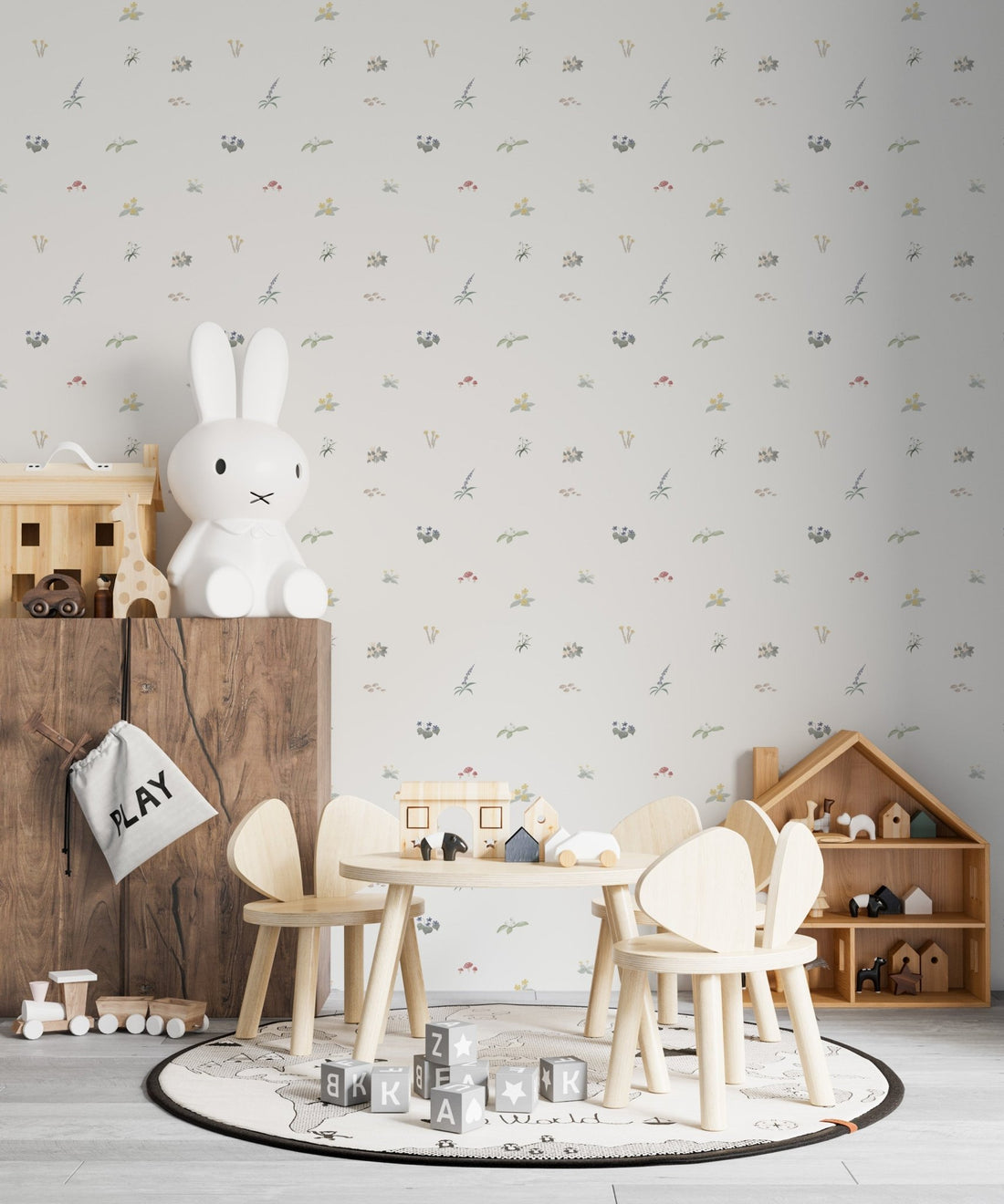 Mollys Flower Garden Wallpaper Repeat - Munks and Me Wallpaper