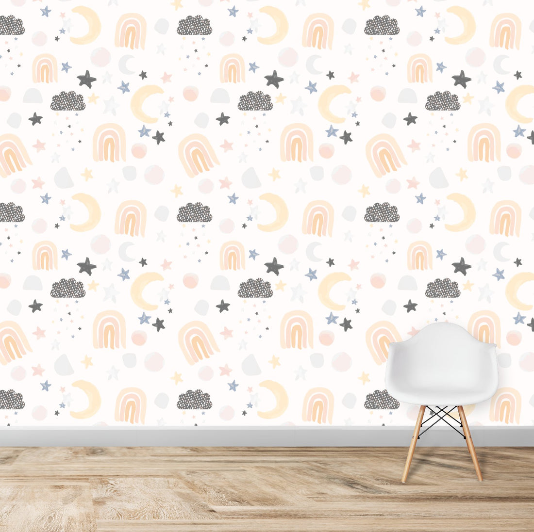 Moon and Stars Wallpaper Repeat Pattern - Munks and Me Wallpaper