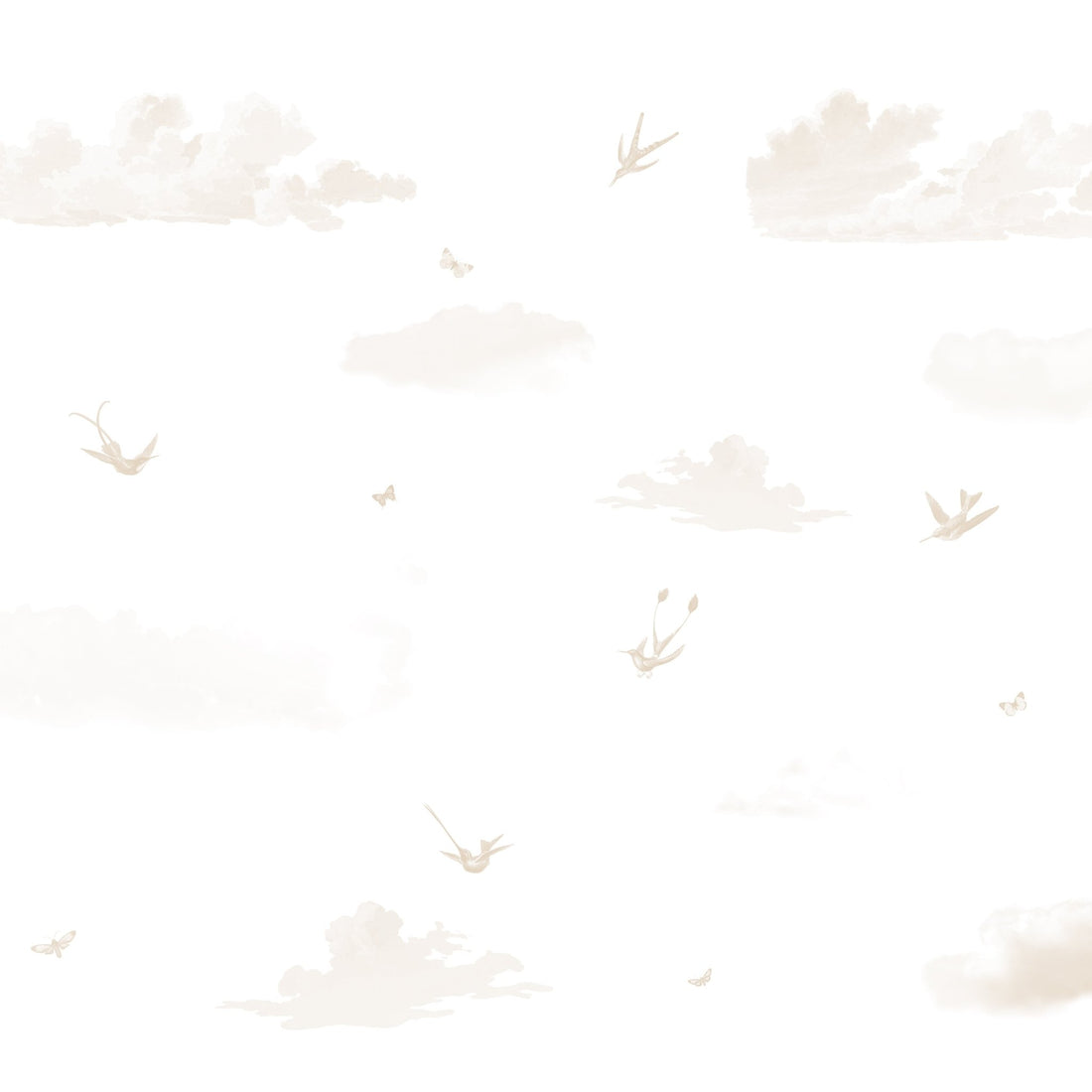 Munks + Me X Olivia Bowen Wallpaper - Clouds & Birds | Sample - Munks and Me Wallpaper
