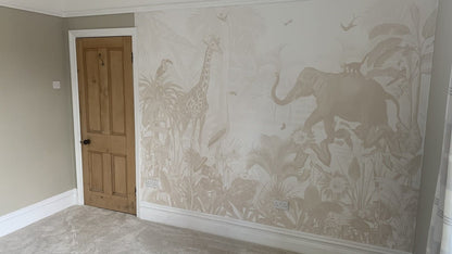 Munks + Me X Olivia Bowen Wallpaper Mural | Magic Jungle - Munks and Me Wallpaper