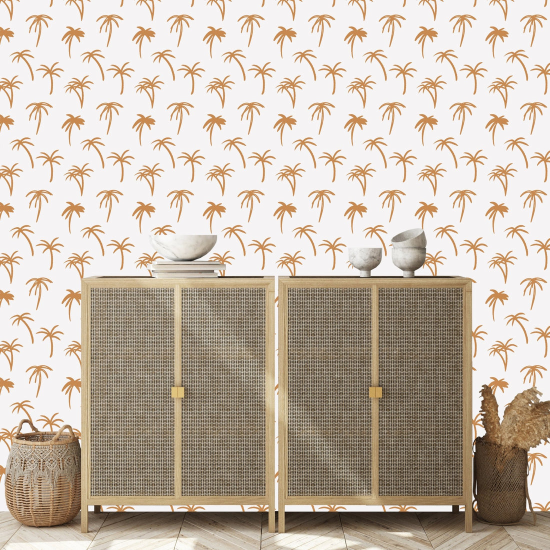 Mustard Noa Tropical Palm Wallpaper | Sample - Munks and Me Wallpaper