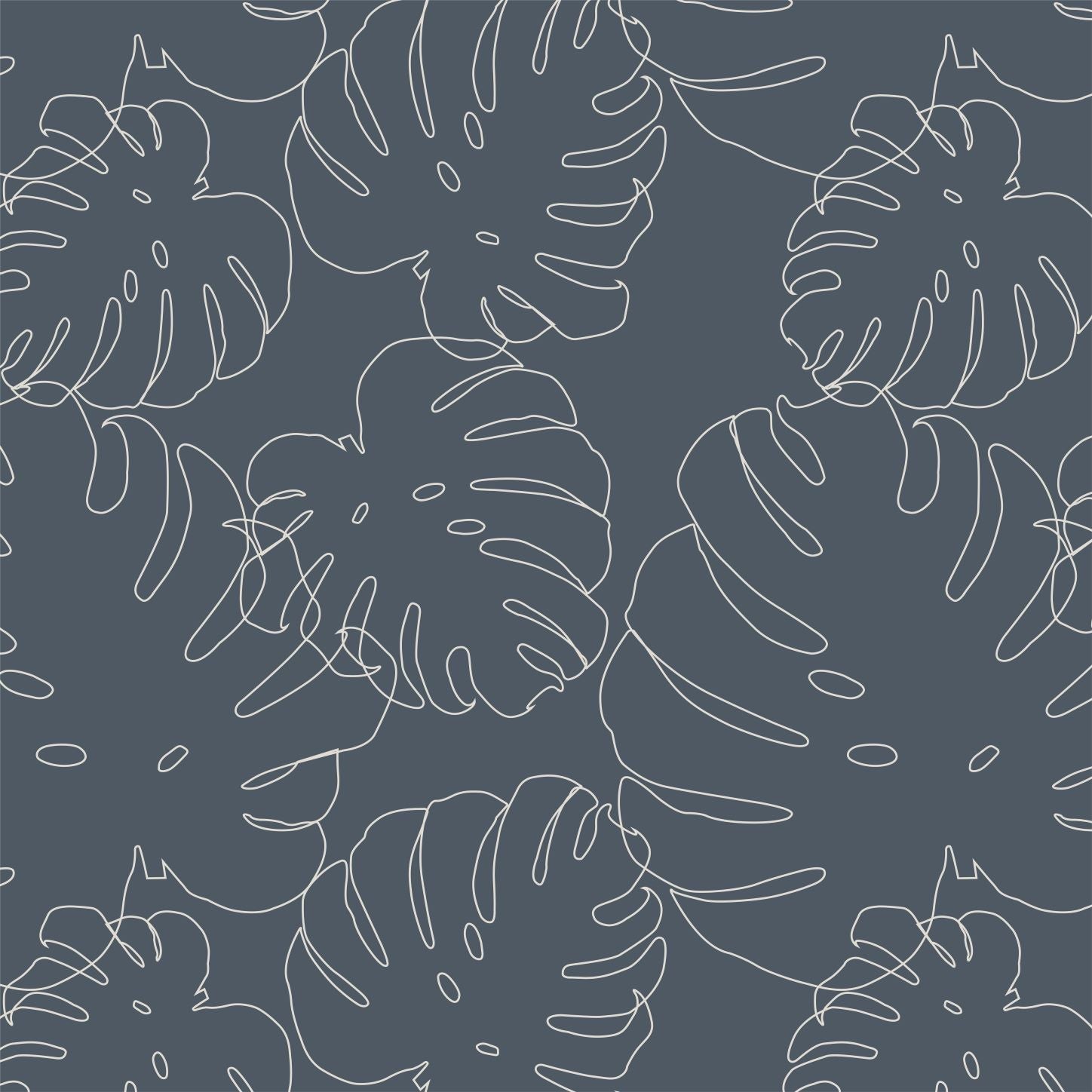 Navy Elle Monstera Leaf Wallpaper | Sample - Munks and Me Wallpaper