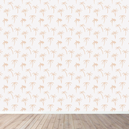 Noa Tropical Palm Wallpaper Repeat Pattern | Pink - Munks and Me Wallpaper