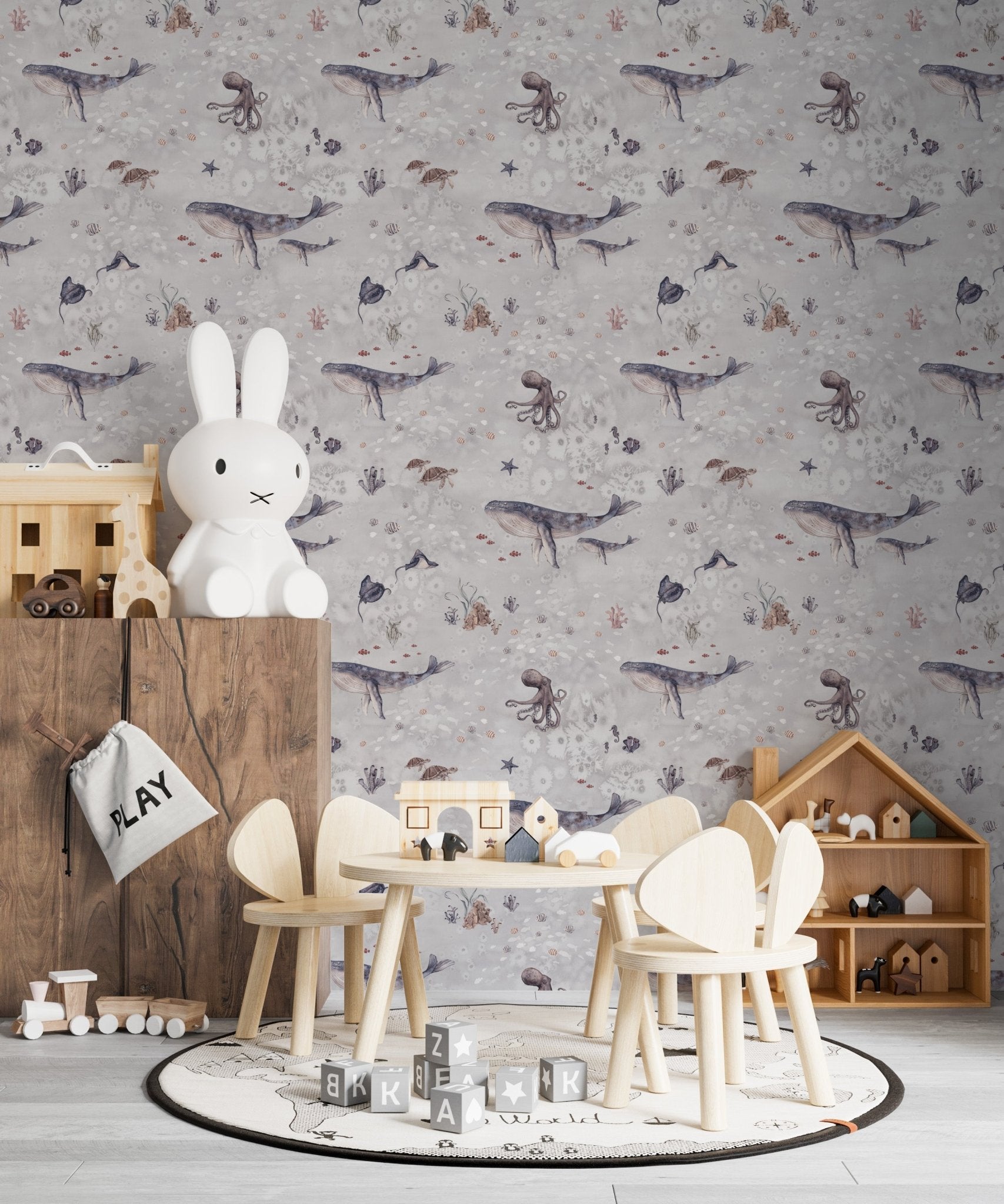 Ocean Friends Wallpaper Repeat Pattern - Munks and Me Wallpaper