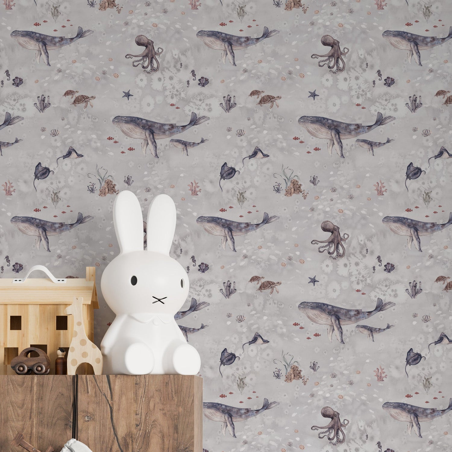 Ocean Friends Wallpaper Repeat Pattern - Munks and Me Wallpaper