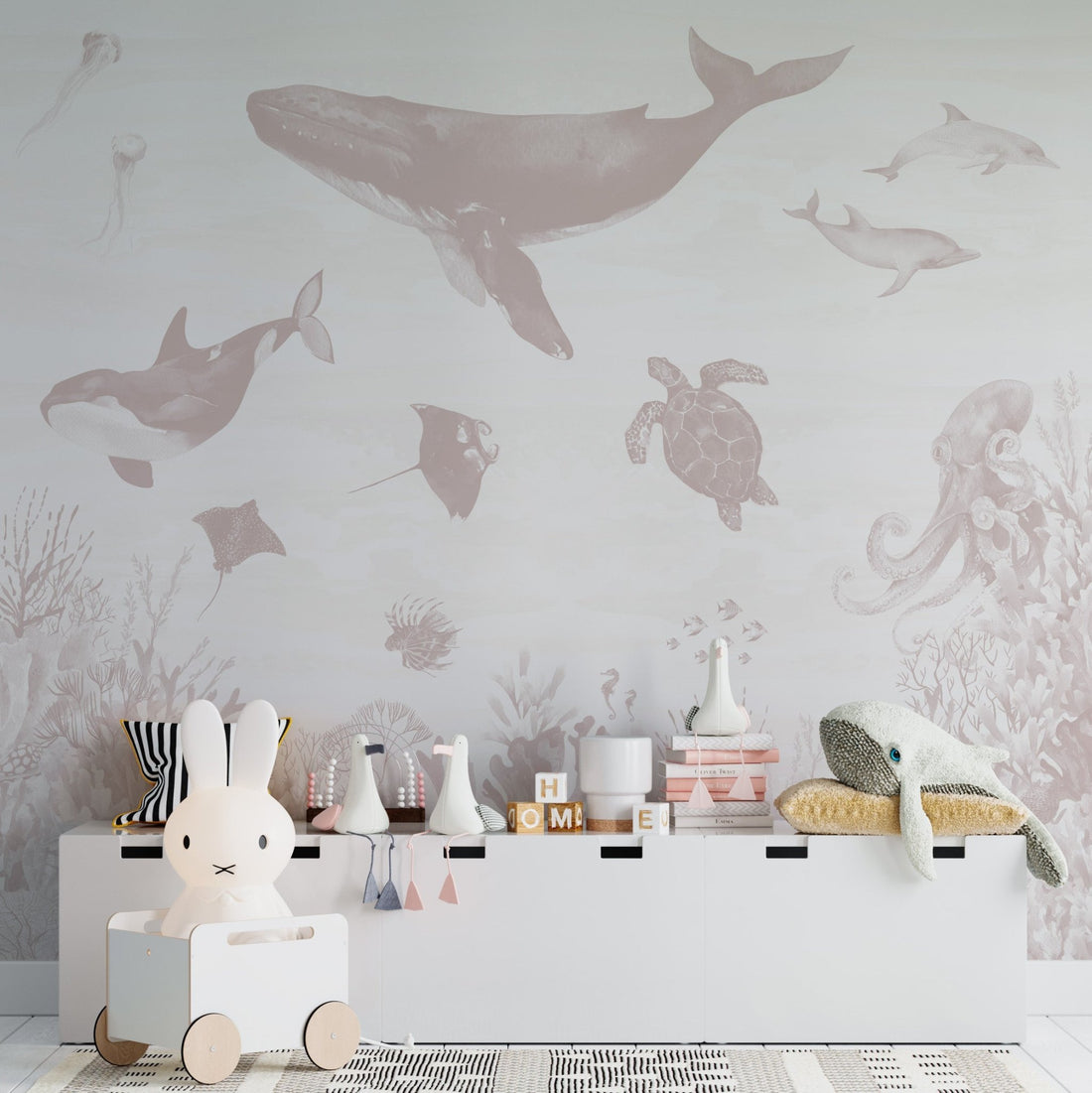 Ocean Magic Wallpaper Mural | Rose - Munks and Me Wallpaper