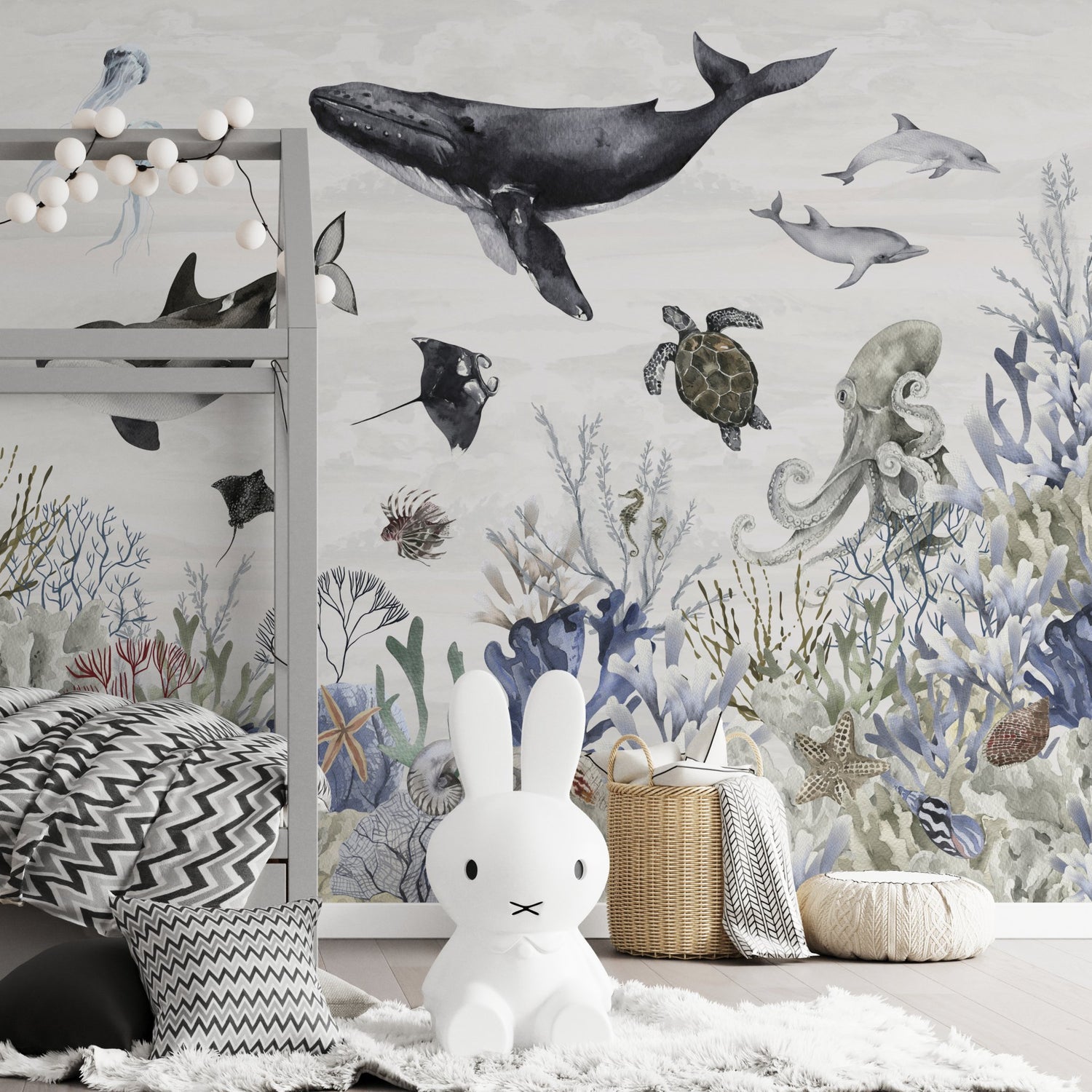 Ocean Magic Wallpaper Mural | Watercolour - Munks and Me Wallpaper