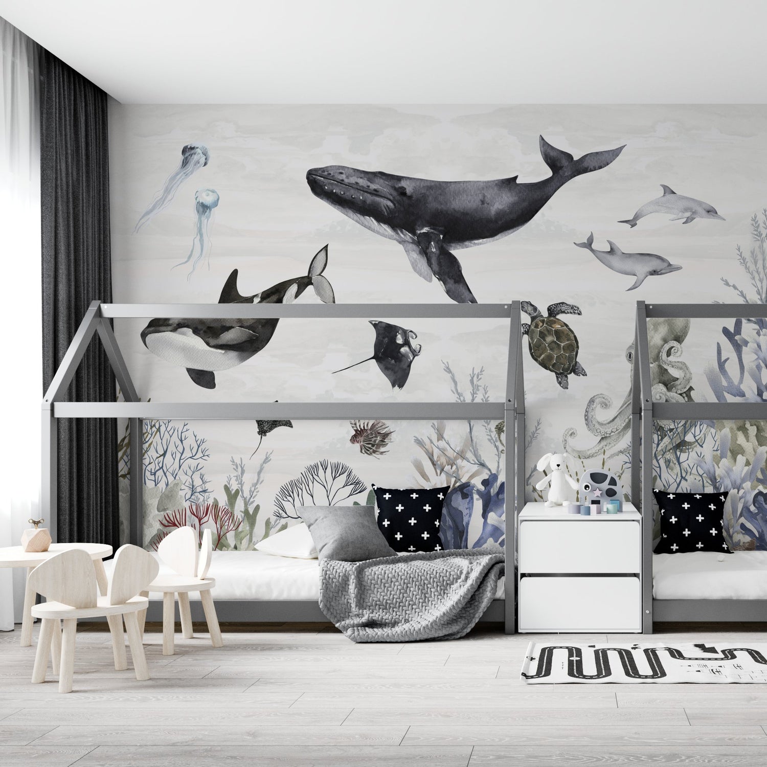 Ocean Magic Wallpaper Mural | Watercolour - Munks and Me Wallpaper