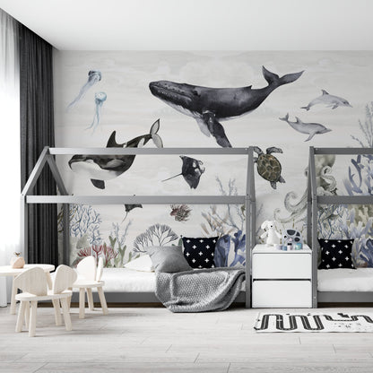 Ocean Magic Wallpaper Mural | Watercolour - Munks and Me Wallpaper