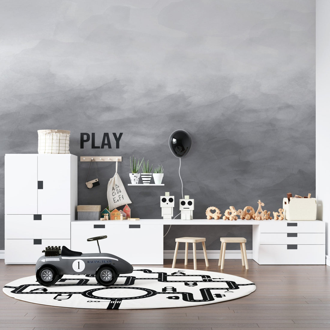 Ombre Charcoal | Sample - Munks and Me Wallpaper