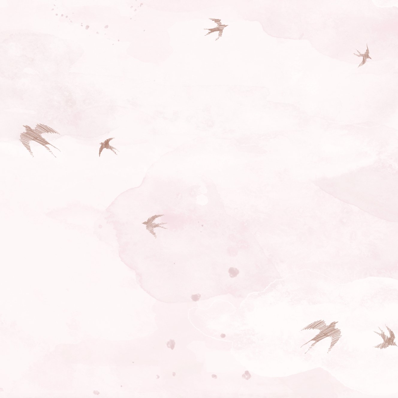 Opals Sky Birds Wallpaper Mural Rose | Sample - Munks and Me Wallpaper