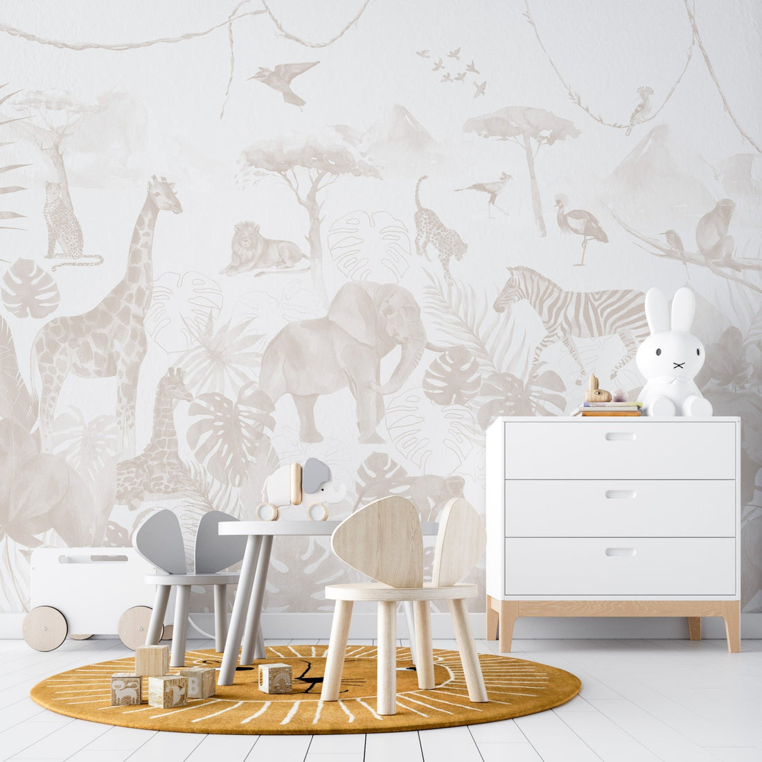 Paradise Jungle Wallpaper Mural | Neutral - Munks and Me Wallpaper