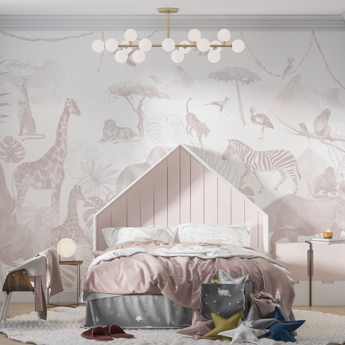 Paradise Jungle Wallpaper Mural | Rose - Munks and Me Wallpaper