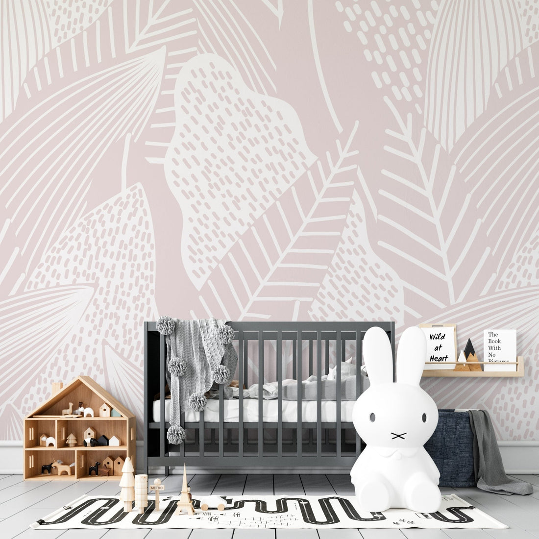 Pink Paxton Abstract Leaves Wallpaper | Sample - Munks and Me Wallpaper