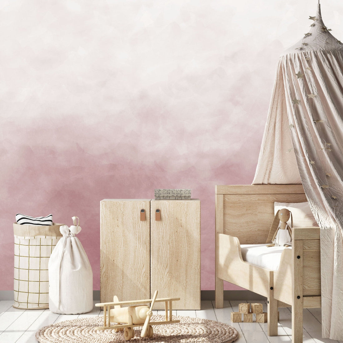 Pink Watercolour Wallpaper | Sample - Munks and Me Wallpaper