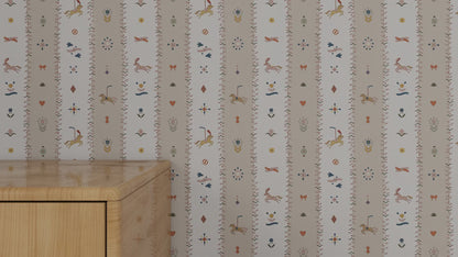 The Little Carousel Stripe Wallpaper, Rose