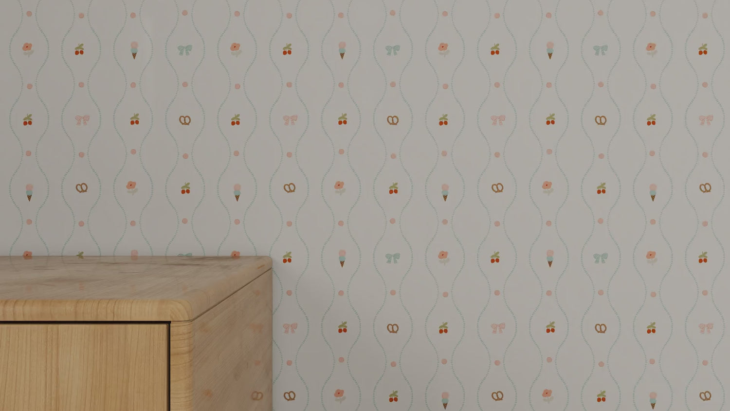 Little Patisserie Stripe Wallpaper