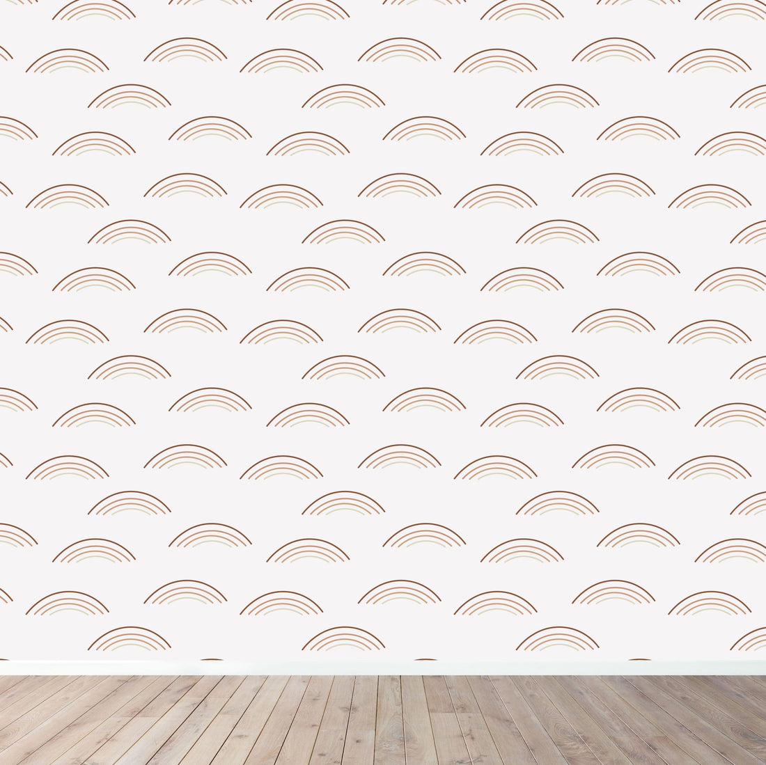 Rainbow Wave Wallpaper Repeat Pattern | Rust - Munks and Me Wallpaper