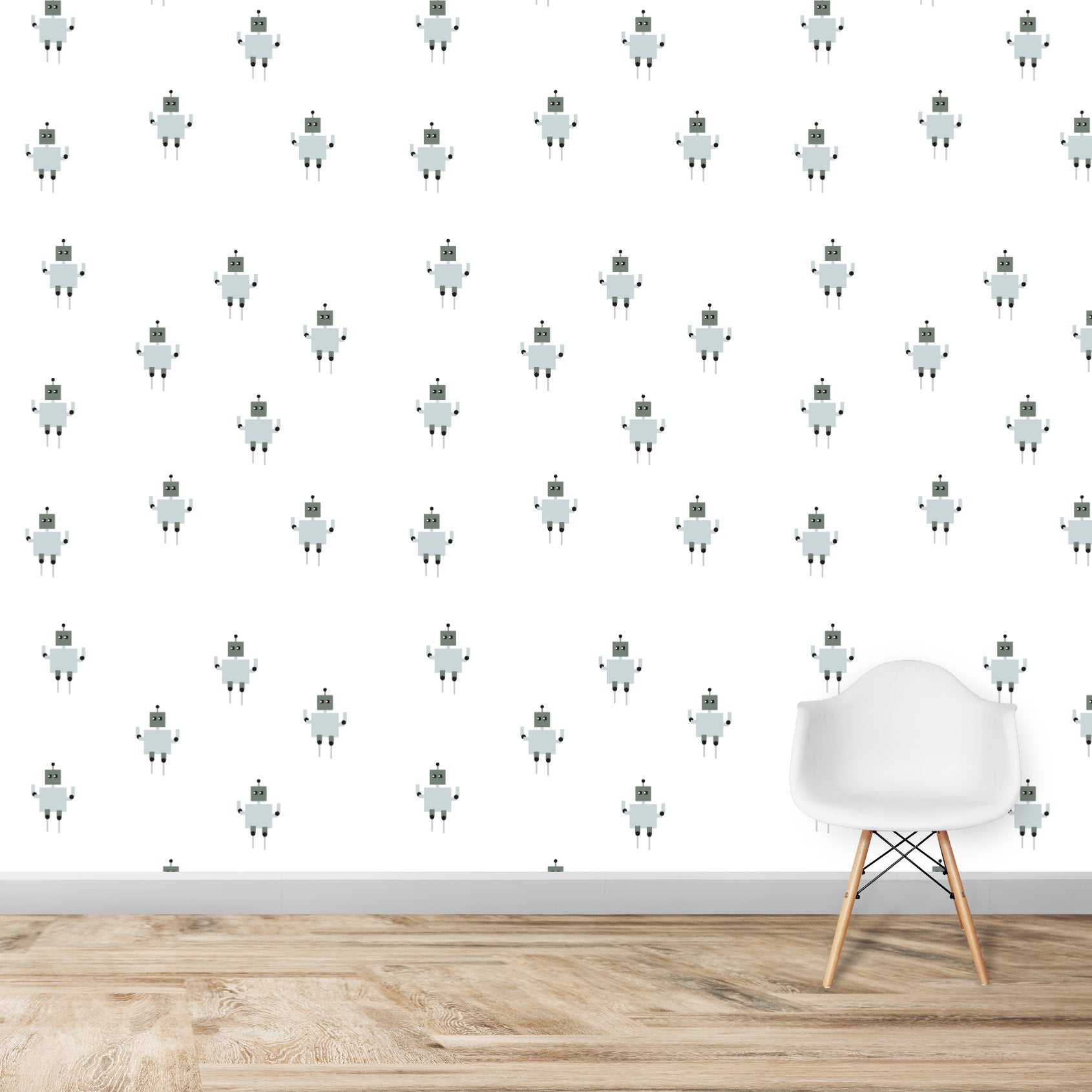 Robot Wallpaper Repeat Pattern - Munks and Me Wallpaper