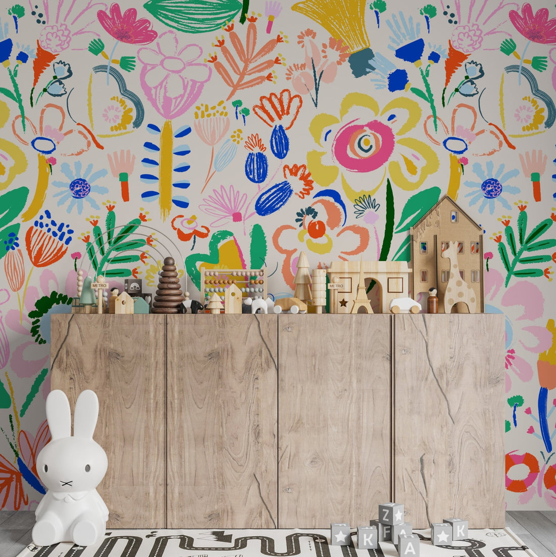 Sadie Summer Garden Wallpaper | Sample - Munks and Me Wallpaper