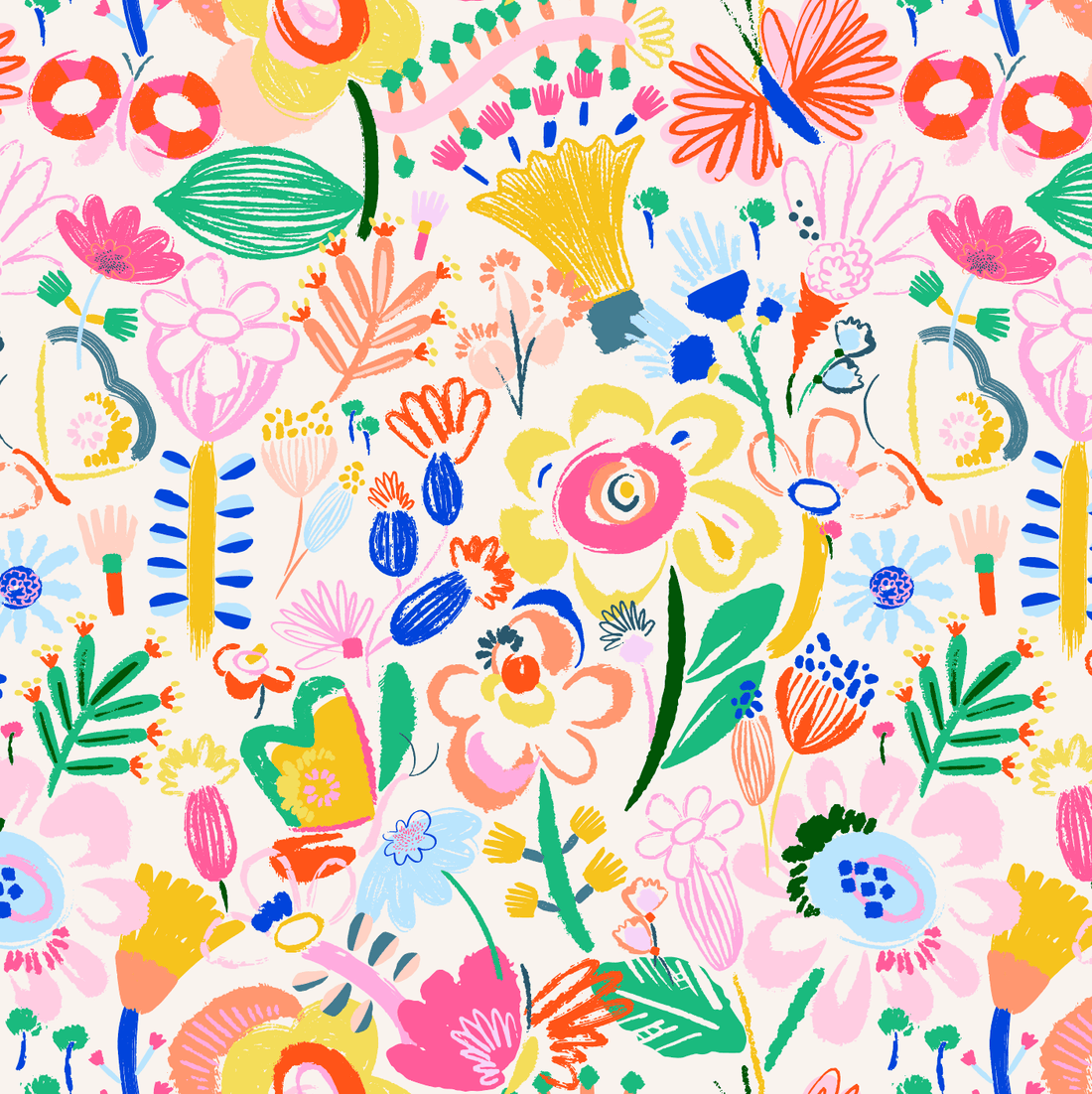 Sadie Summer Garden Wallpaper | Sample - Munks and Me Wallpaper