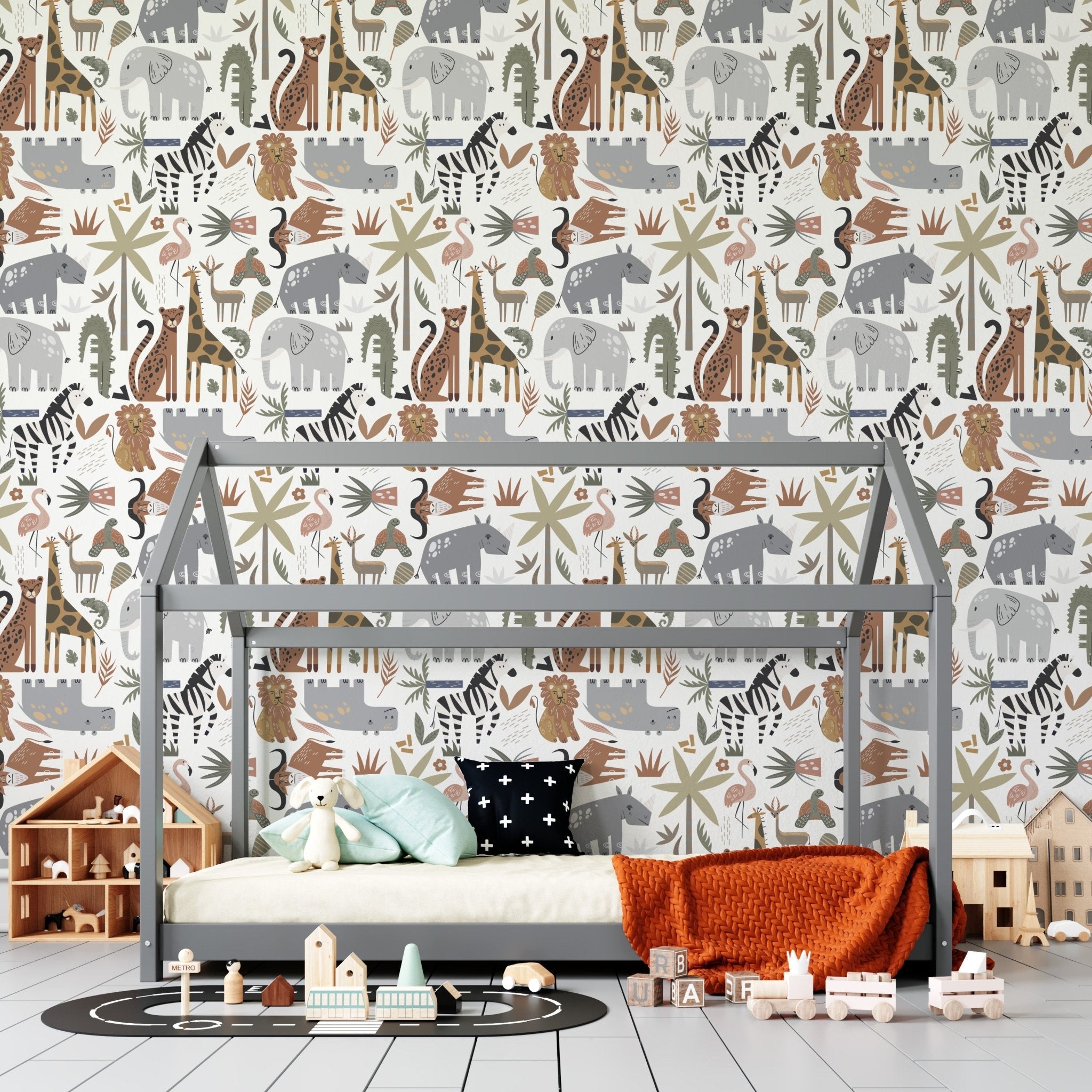 Safari Tetris Wallpaper Repeat Pattern - Munks and Me Wallpaper