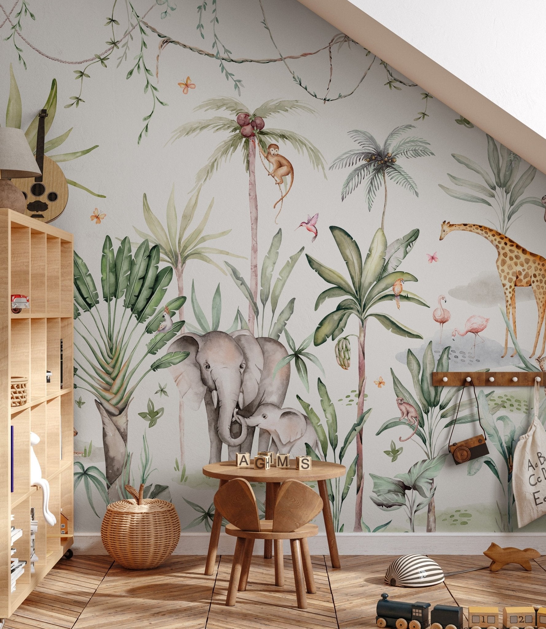 Safari Wonderland Wallpaper Mural | Sample - Munks and Me Wallpaper