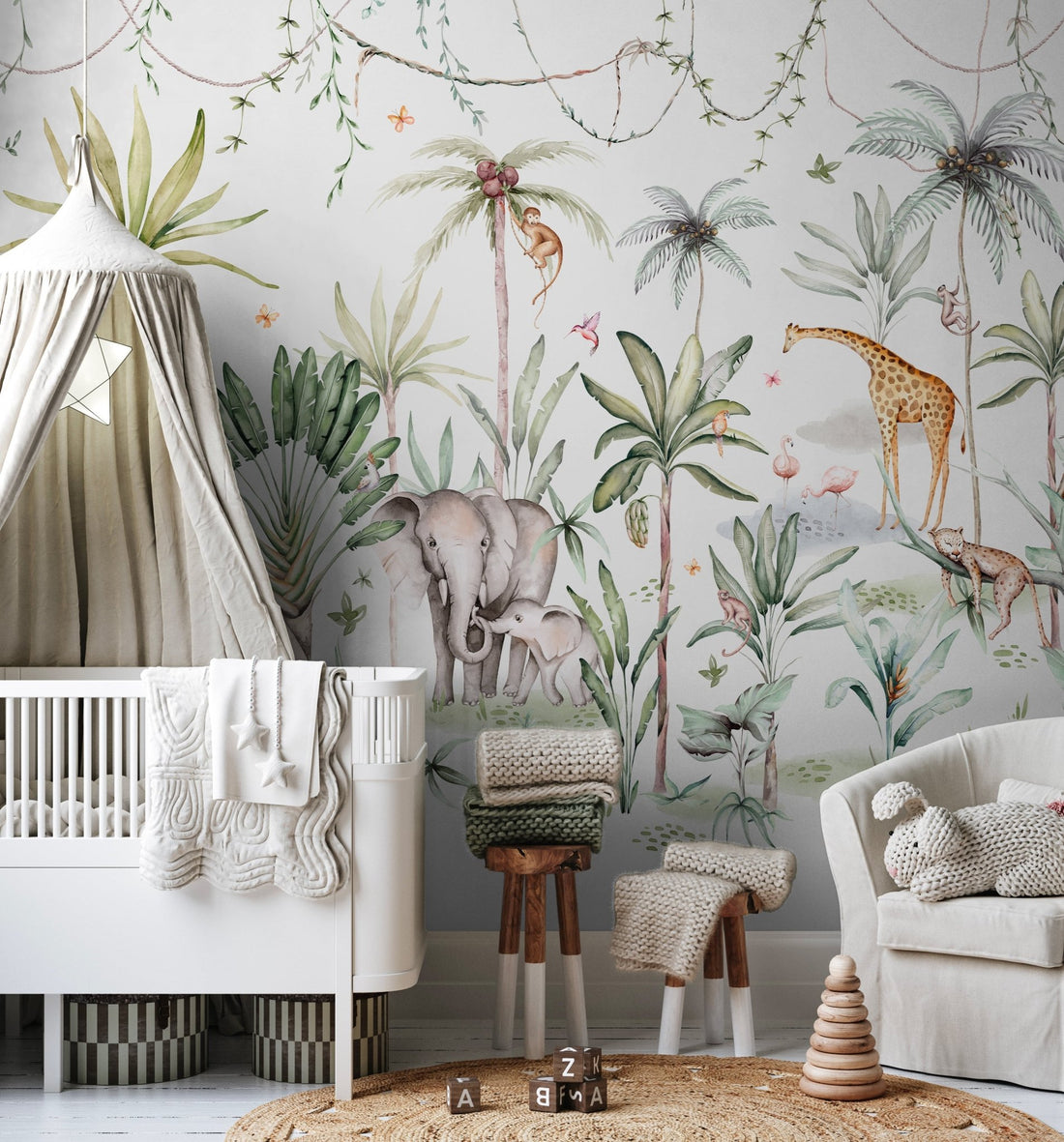 Safari Wonderland Wallpaper Mural - Munks and Me Wallpaper