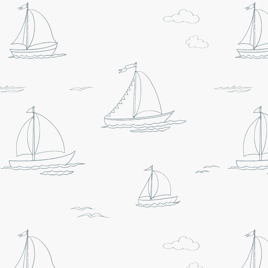 Sailing Ships Wallpaper Repeat Pattern - Munks and Me Wallpaper