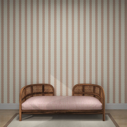 Scallop Stripe Wallpaper Pink - Munks and Me Wallpaper