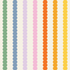 Vertical rows of evenly spaced multicolour circles on a light background create the playful Scallop Stripe Wallpaper Repeat Pattern | Rainbow, with customisable columns in green, blue, purple, pink, orange, and yellow.