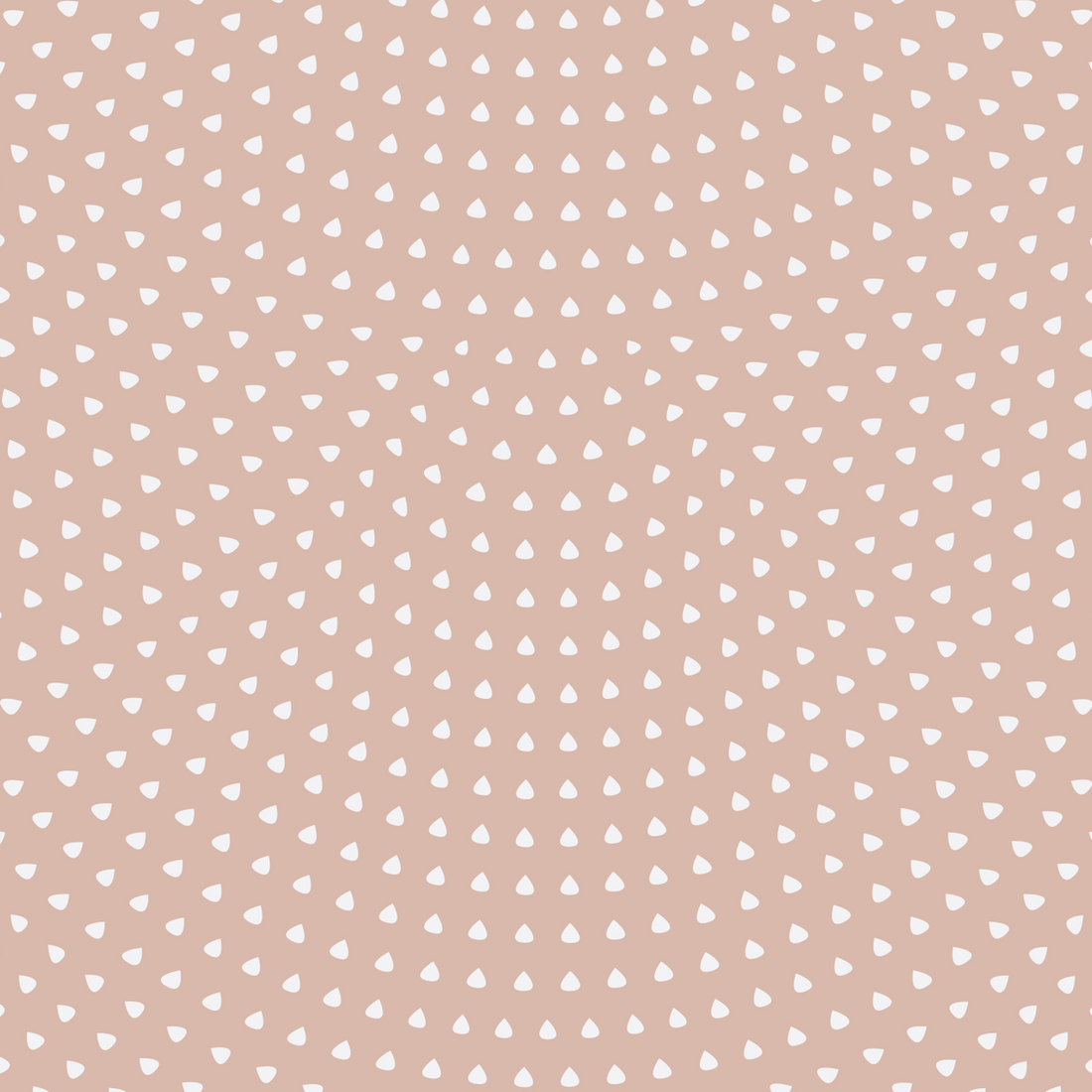 The Scallop Shell Wallpaper Repeat Pattern | Rose features evenly spaced white teardrops on a light brown background in a radial, symmetrical design—perfect for adding stylish movement and depth to a playroom.