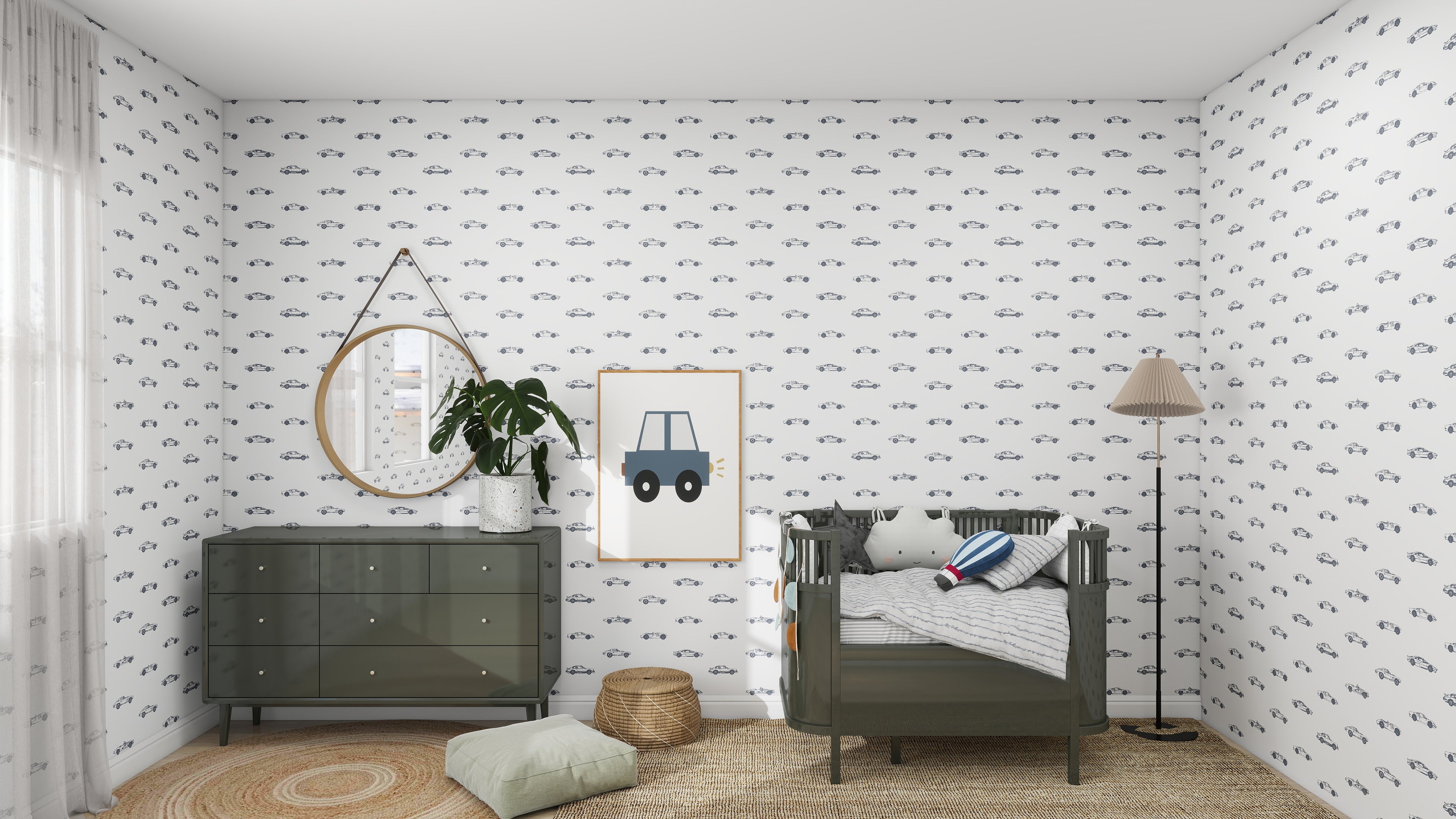 Vintage Cars Wallpaper Repeat Pattern