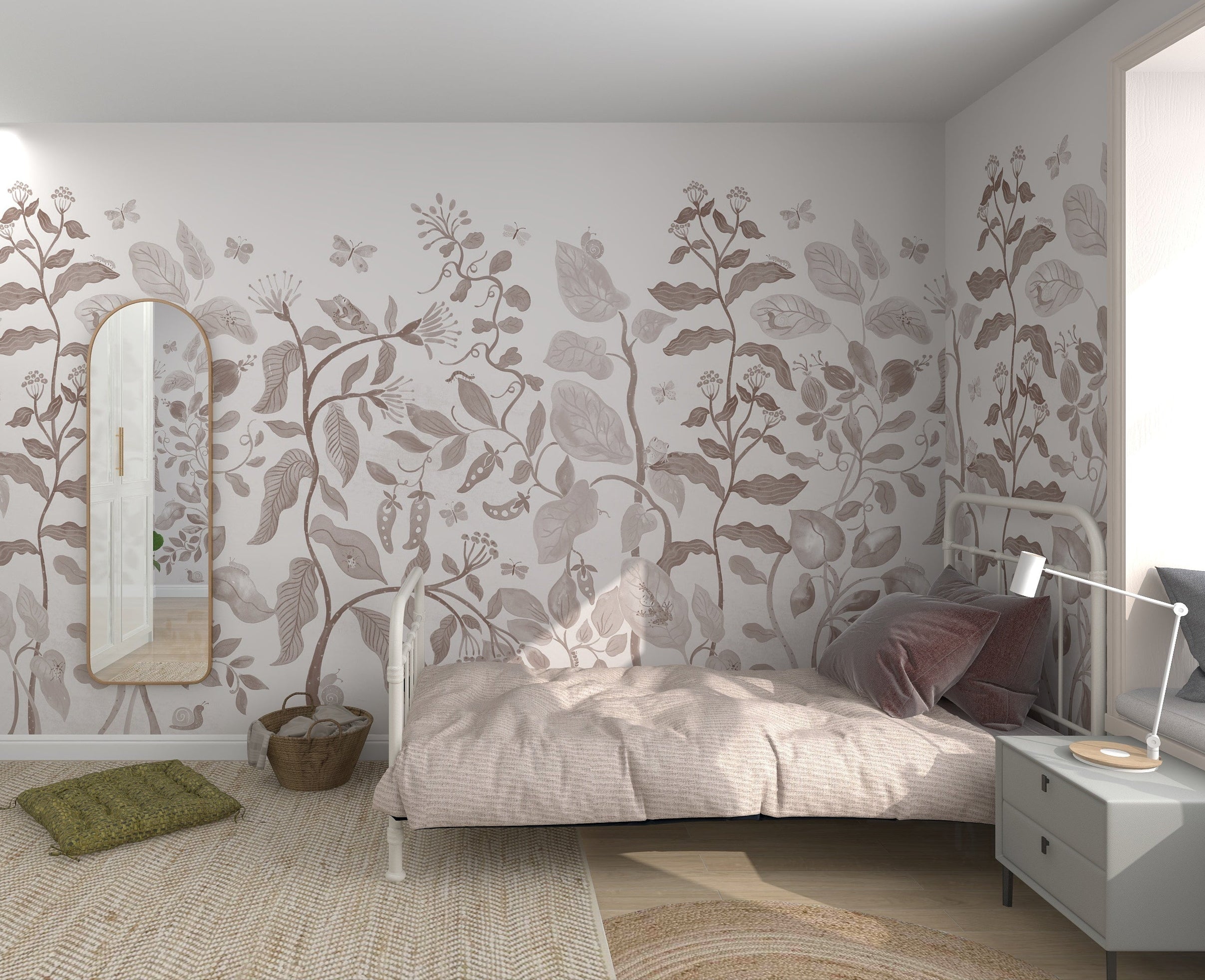 secret garden wallpaper mocha 