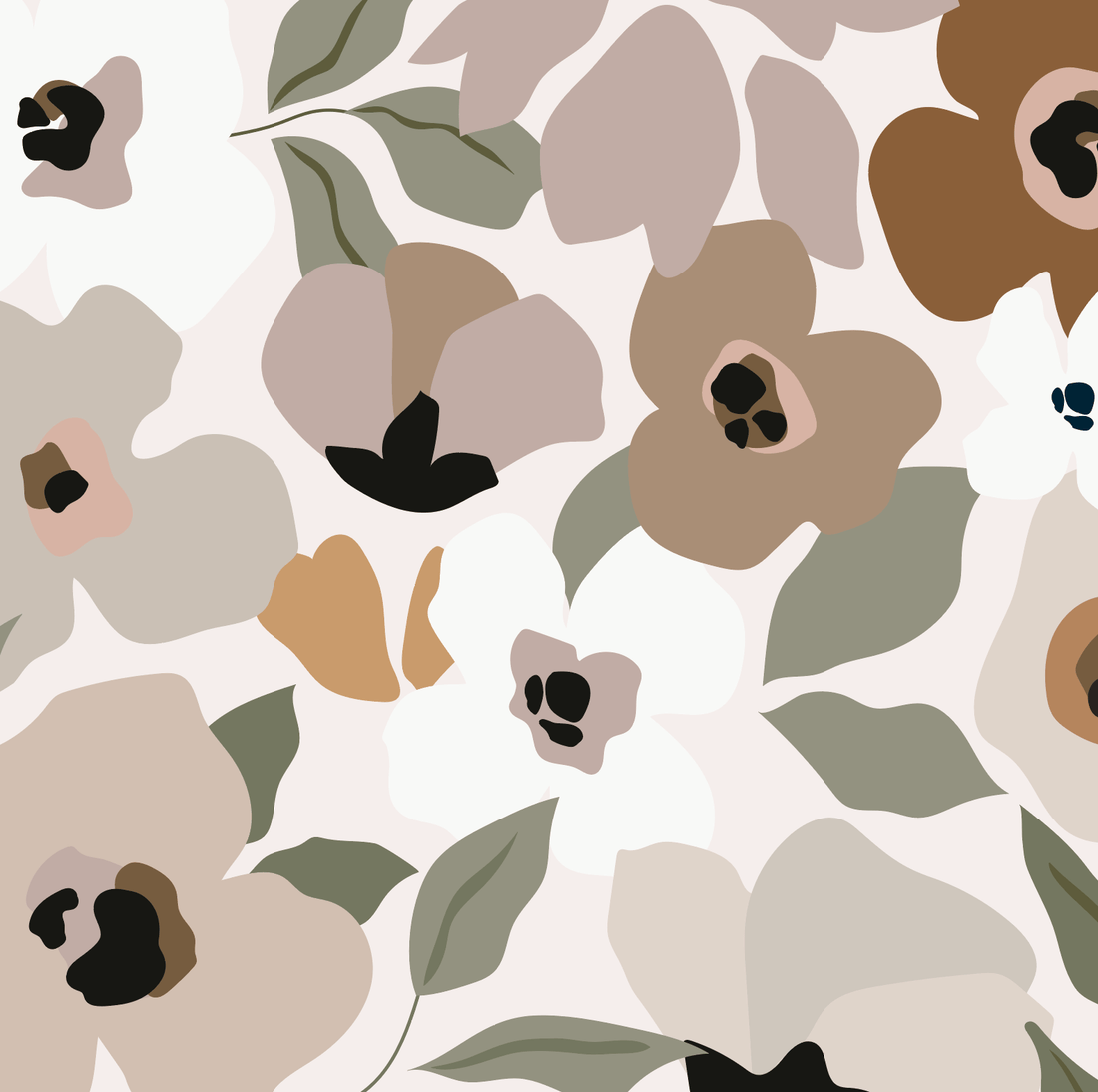 Sienna Floral Wallpaper Mural | Sample - Munks and Me Wallpaper