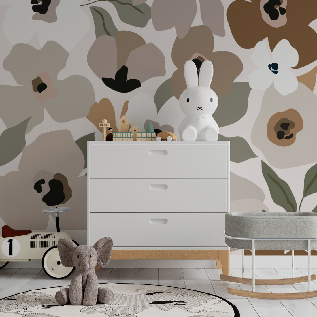 Sienna Floral Wallpaper Mural | Sample - Munks and Me Wallpaper