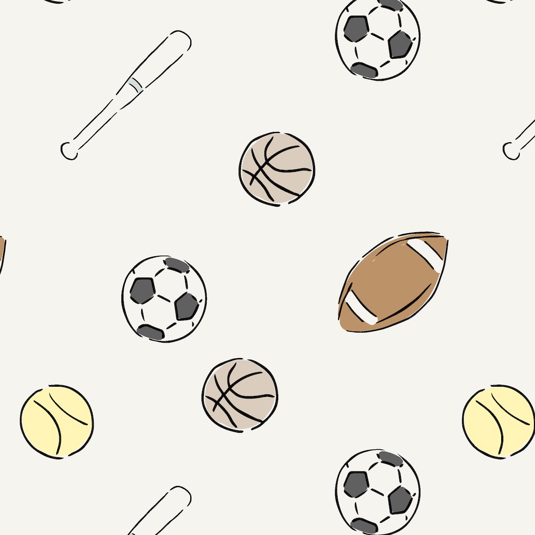 Sports Day Repeat Pattern | Sample - Munks and Me Wallpaper