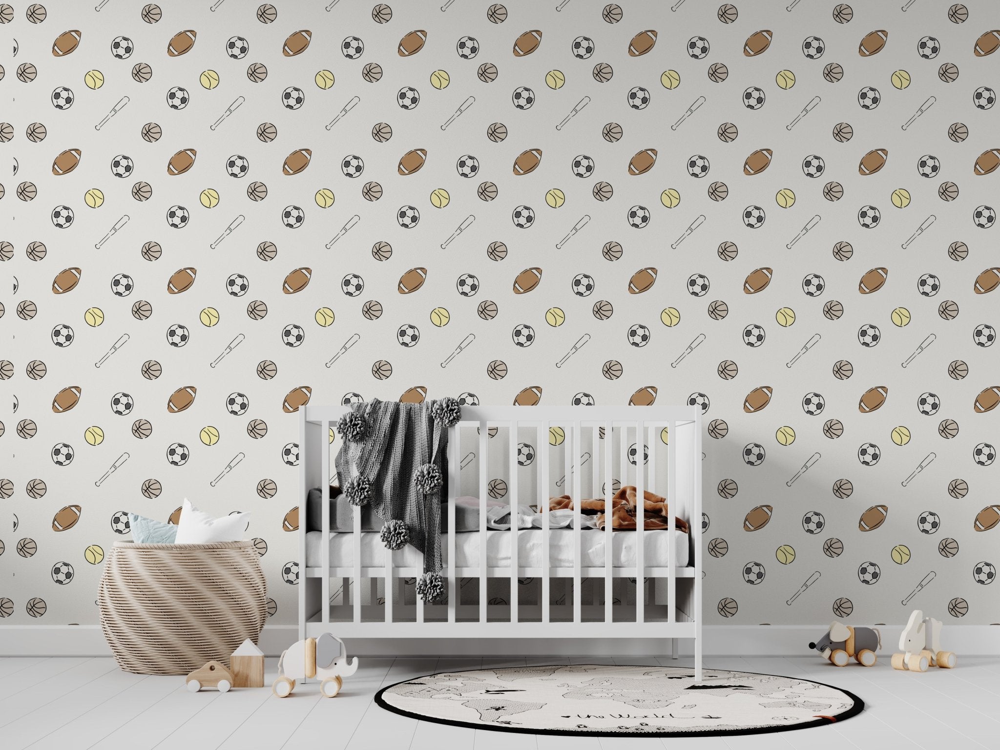 Sports Day Repeat Pattern | Sample - Munks and Me Wallpaper